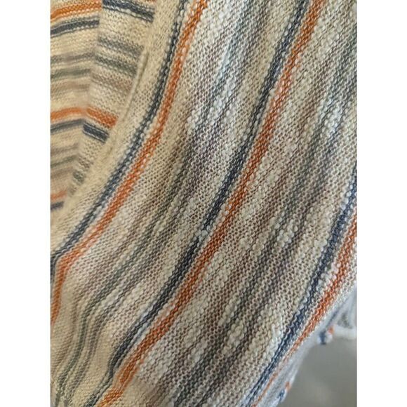 Democracy Sweater Womens L Striped Fall Preppy Momcore Cozy Open Knit Pullover - Picture 6 of 13